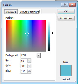 So können Farbwerte in MS Word eingegeben werden