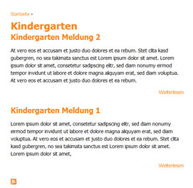 Screenshot: Liste mit allen Beiträgen, die den Tag Kindergarten enthalten